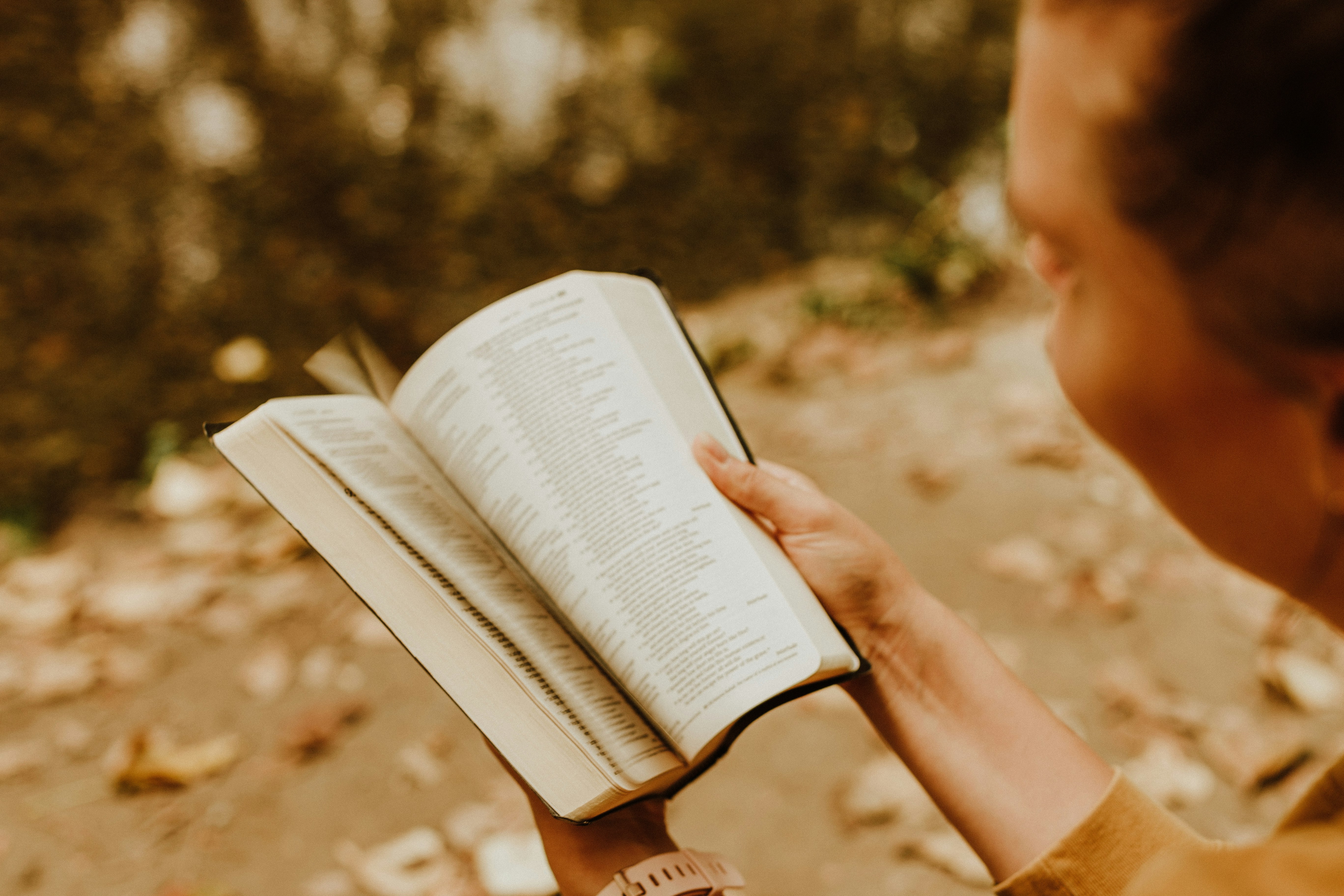 boy reading book during daytime